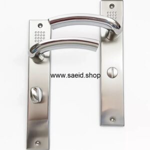 دستگیره درب چوبی سرویس قفل شو از داخل خالدار کروم 5 سال گارانتی