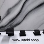 شیر وان و جکوزی مشکی فلت (مربع) 5 تیکه پرکن استیل آبشاری شیرآلات برنجی پنج تیکه پر کن
