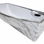 روشویی کوتینگ نقره ای طرح دار کوچک 21*46 بلا رمینی کم عرض دستشویی